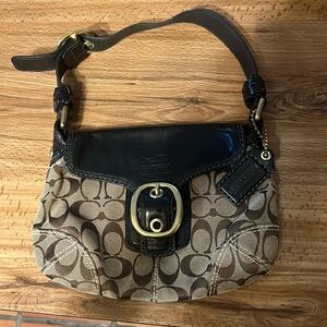 Coach Khaki and Dark brown Small Shoulder Bag